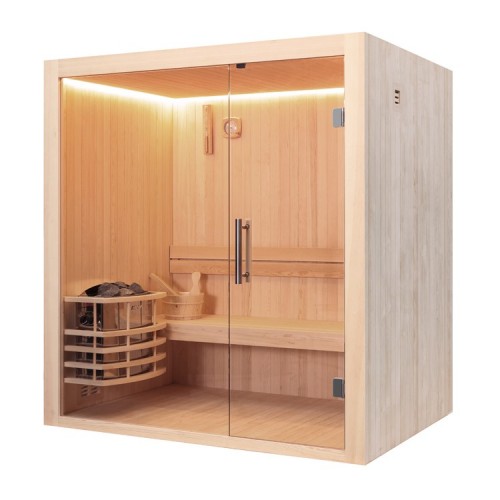 Финландска сауна AWT E1803C от бял бор, 120x120x190 см, Harvia Vega 6 kW